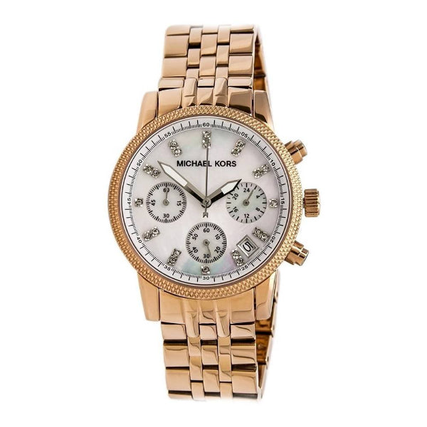 Michael Kors Damen White Dial Rose Gold Steel Strap Watch for Women - MK5026 Buy Now By Michael Kors