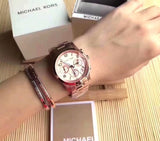 Michael Kors Runway Rose Gold Dial Rose Gold Steel Strap Watch for Women - MK5128 Buy Now By Michael Kors