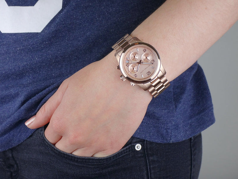 Michael Kors Runway Rose Gold Dial Rose Gold Steel Strap Watch for Women - MK5128 Buy Now By Michael Kors