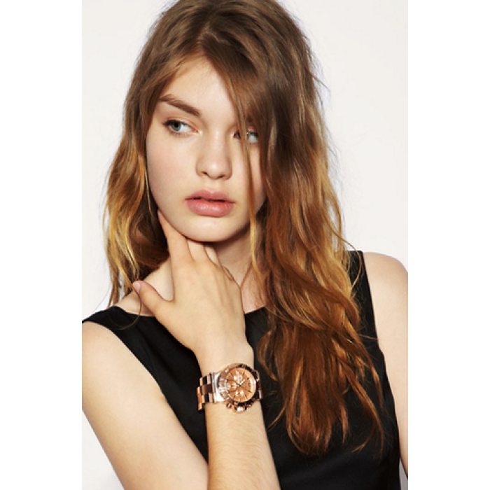 Shop Michael Kors Dylan Rose Gold Dial Rose Gold Steel Strap Watch for Women - MK5314 in USA