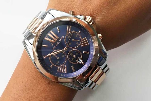 Michael Kors Bradshaw Blue Dial Two Tone Steel Strap Watch for Women - MK5606 Buy Now By Michael Kors