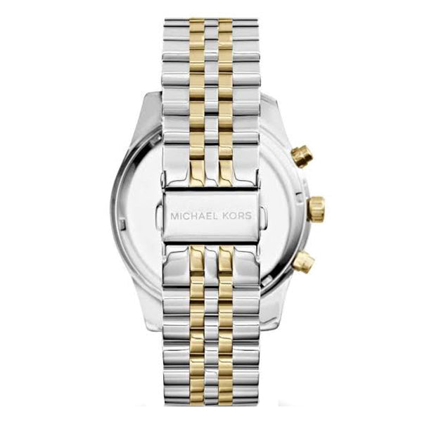 Michael Kors Lexington Silver Dial Two Tone Steel Strap Watch for Women - MK5955