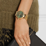Michael Kors Skylar Green Dial Gold Steel Strap Watch for Women - MK6065 Buy Now By Michael Kors