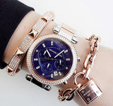 Michael Kors Parker Blue Dial Two Tone Steel Strap Watch for Women - MK6141 Buy Now By Michael Kors