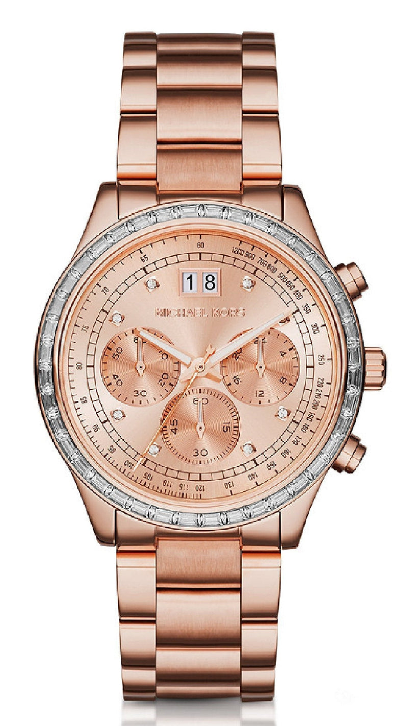 Michael Kors Brinkley Rose Gold Dial Rose Gold Steel Strap Watch for Women - MK6204 Buy Now By Michael Kors