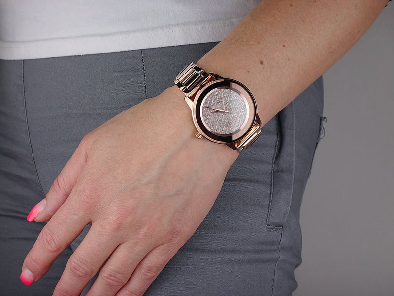 Michael Kors Kinley Rose Gold Dial Rose Gold Steel Strap Watch for Women - MK6210 Buy Now By Michael Kors