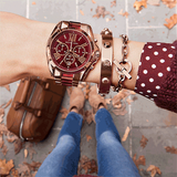 Michael Kors Bradshaw Burgundy Dial Two Tone Steel Strap Watch for Women - MK6270 Buy Now By Michael Kors