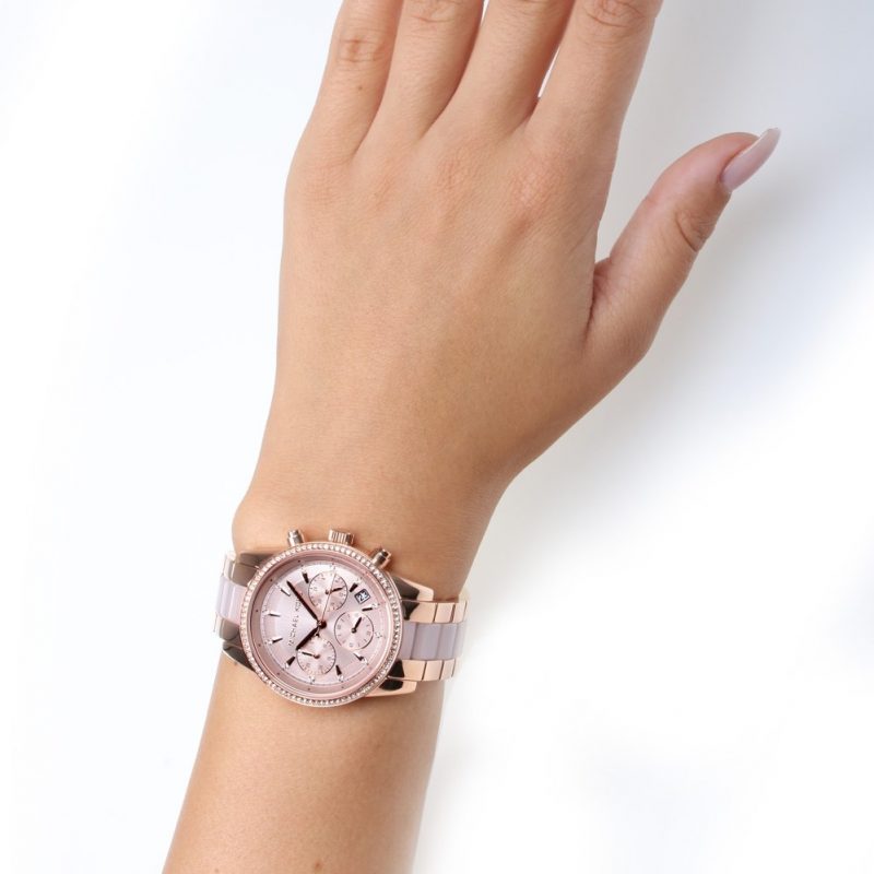 Michael Kors Ritz Chronograph Rose Gold Dial Two Tone Steel Strap Watch for Women - MK6307 Buy Now By Michael Kors
