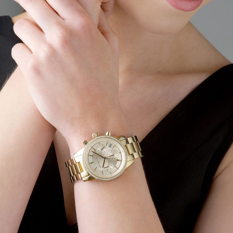 Michael Kors Ritz Gold Dial Gold Steel Strap Watch for Women - MK6356 Buy Now By Michael Kors