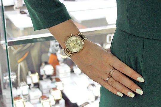 Michael Kors Sawyer White Dial Gold Steel Strap Watch for Women - MK6362 Buy Now By Michael Kors