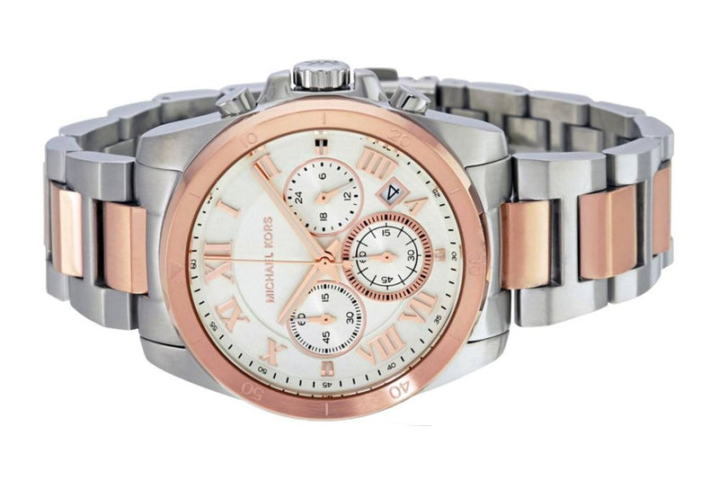 Michael Kors Brecken Chronograph White Dial Two Tone Steel Strap Watch For Women - MK6368 Buy Now By Michael Kors