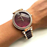 Michael Kors Parker Maroon Dial Two Tone Steel Strap Watch for Women - MK6412 Buy Now By Michael Kors