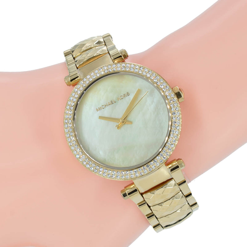 Michael Kors Parker Gold Mother of Pearl Dial Gold Steel Strap Watch for Women - MK6425 Buy Now By Michael Kors
