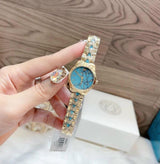 Michael Kors Petite Runway Mercer Blue Dial Gold Steel Strap Watch For Women - MK6673 Buy Now By Michael Kors