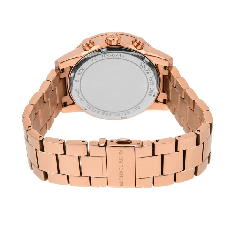 Michael Kors Ritz Three-Hand Glitz Rose Gold Dial Rose Gold Steel Strap Watch for Women - MK6748 Buy Now By Michael Kors