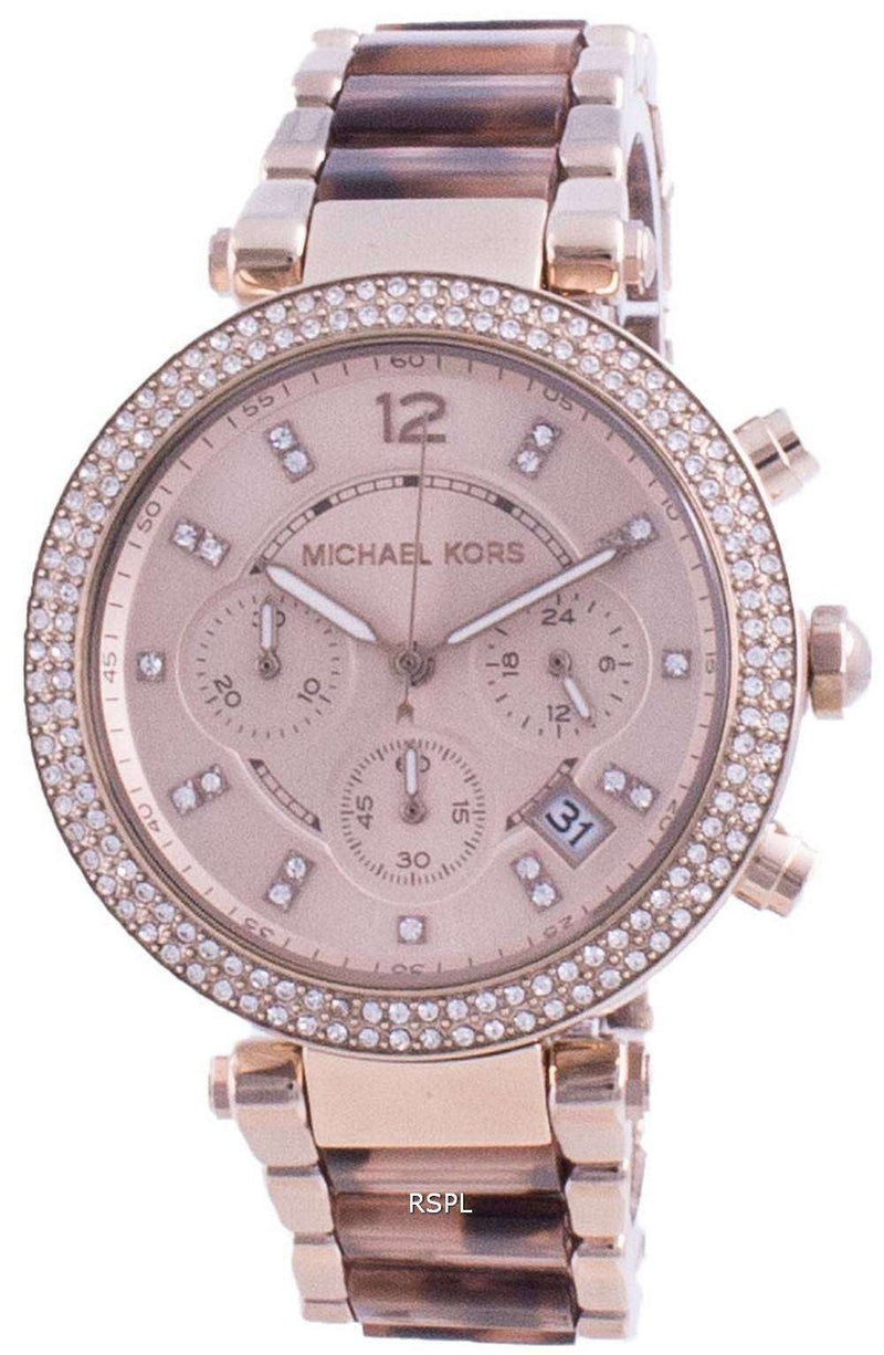 Michael Kors Parker Chronograph Rose Gold Dial Two Tone Steel Strap Watch For Women - MK6832 Buy Now By Michael Kors