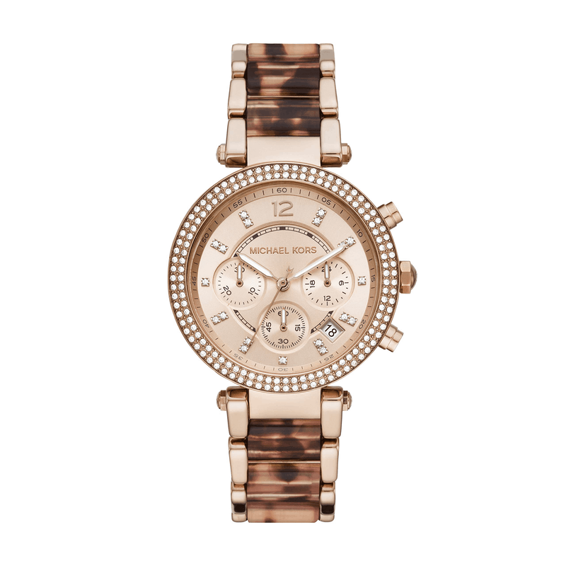 Michael Kors Parker Chronograph Rose Gold Dial Two Tone Steel Strap Watch For Women - MK6832 Buy Now By Michael Kors