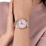 Michael Kors Layton Three Hand Pink Dial Rose Gold Steel Strap Watch For Women - MK6848 Buy Now By Michael Kors