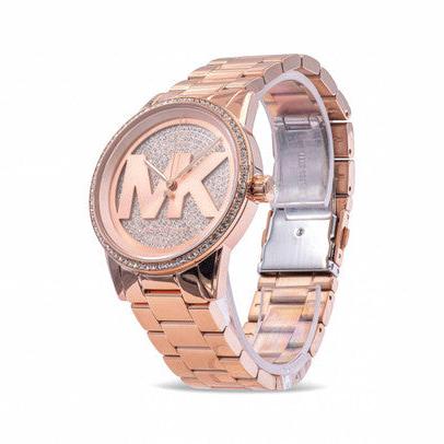 Michael Kors Ritz Analog Crystals Silver Dial Rose Gold Steel Strap Watch for Women - MK6863 Buy Now By Michael Kors