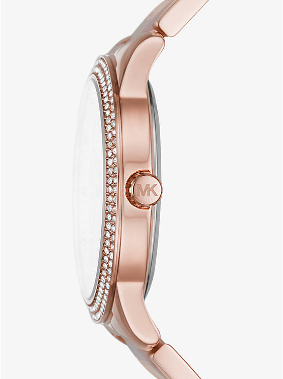 Michael Kors Tibby Chronograph Rose Gold Dial Two Tone Steel Strap Watch For Women - MK6828 Buy Now By Michael Kors