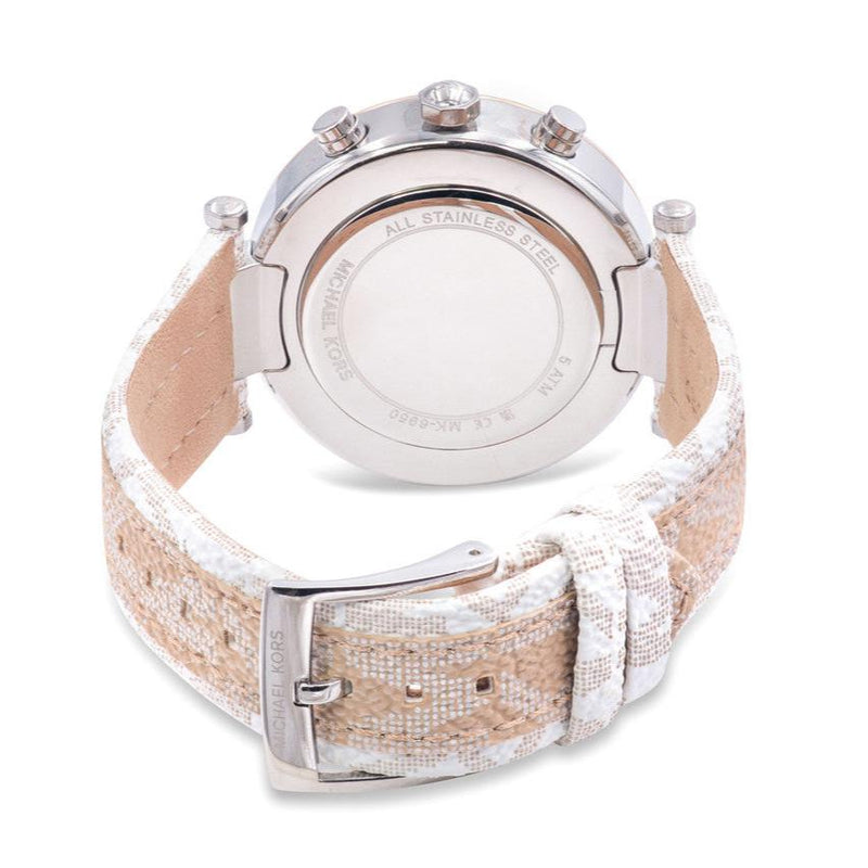 Michael Kors Parker Chronograph White Dial Two Tone Leather Strap Watch For Women - MK6950 Buy Now By Michael Kors