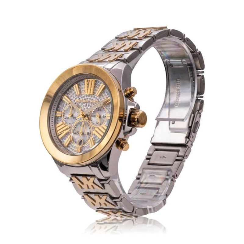 Michael Kors Wren Chronograph Crystals Silver Two Tone Steel Strap Watch for Women - MK6953 Buy Now By Michael Kors