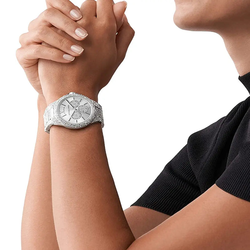 Michael Kors Layton Chronograph Silver Dial Silver Steel Strap Watch For Women - MK6976 Buy Now By Michael Kors
