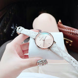 Michael Kors Jayne Three Hand Rose Gold Dial White Leather Strap Watch For Women - MK7128 Buy Now By Michael Kors