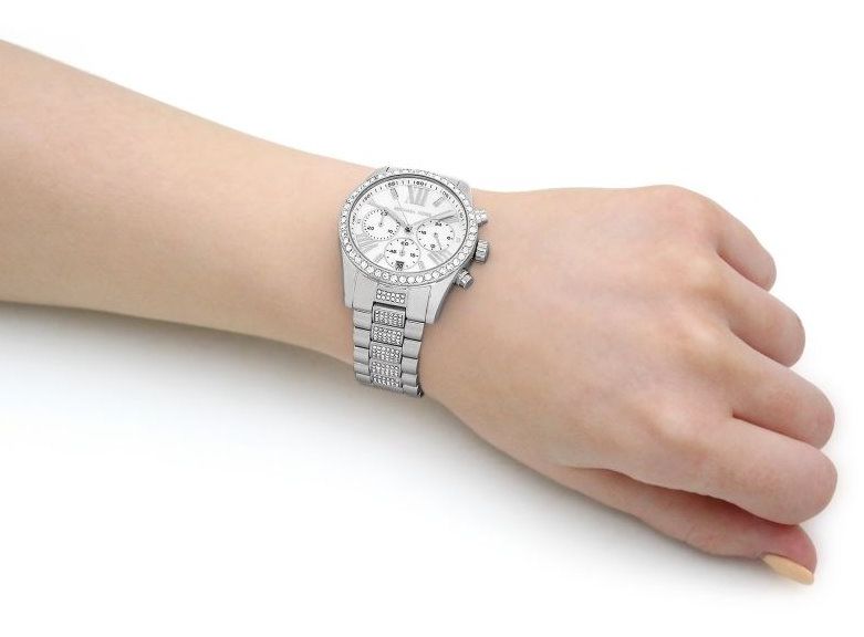 Michael Kors Lexington Chronograph White Dial Silver Steel Strap Watch For Women - MK7243 Buy Now By Michael Kors