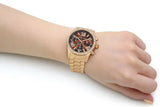 Michael Kors Lexington Chronograph Brown Dial Gold Steel Strap Watch For Women - MK7276 Buy Now By Michael Kors