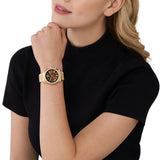 Michael Kors Lexington Chronograph Brown Dial Gold Steel Strap Watch For Women - MK7276 Buy Now By Michael Kors