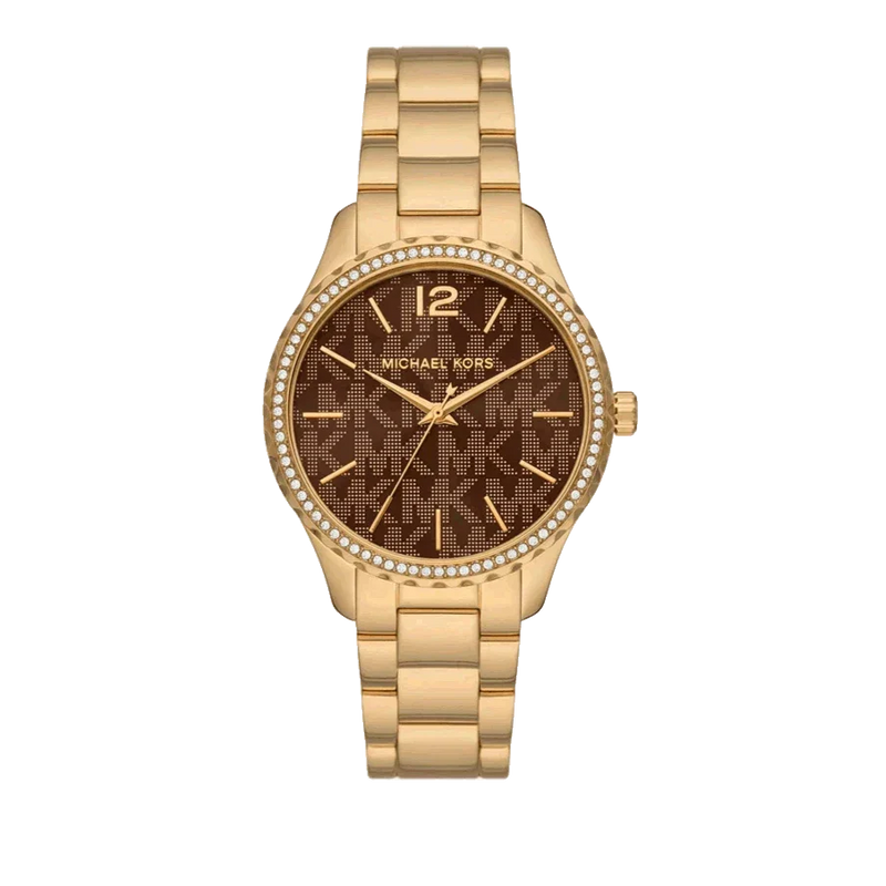 Michael Kors Layton Chronograph Brown Dial Gold Steel Strap Watch For Women - MK7296 Buy Now By Michael Kors
