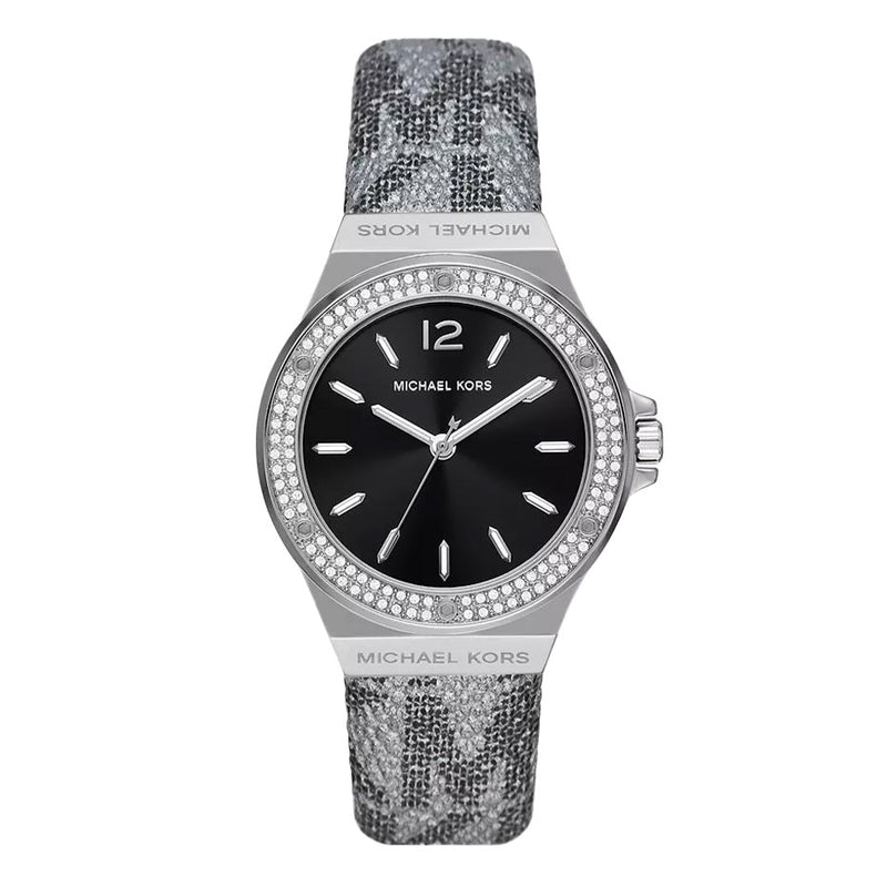 Michael Kors Lennox Quartz Black Dial Grey Leather Strap Watch For Women - MK7309 Buy Now By Michael Kors