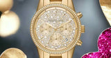 Michael Kors Ritz Chronograph Gold Dial Gold Steel Strap Watch For Women - MK7310 Buy Now By Michael Kors