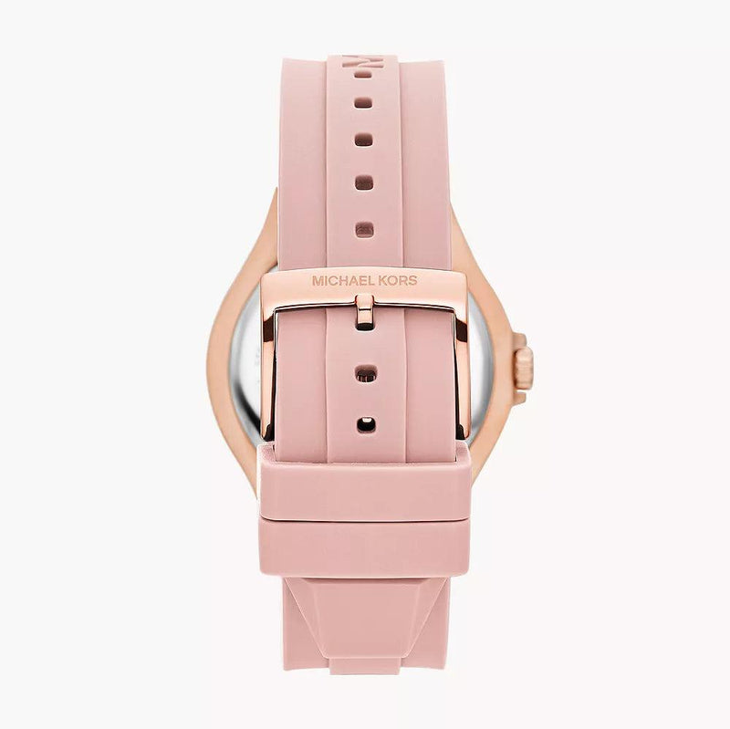 Michael Kors Lennox Three-Hand Analog White Dial Pink Silicone Strap Watch For Women - MK7334 Buy Now By Michael Kors
