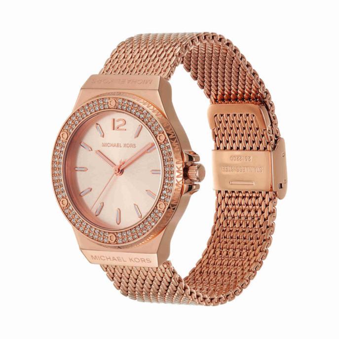 Michael Kors Lennox Three Hand Rose Gold Dial Rose Gold Mesh Strap Watch For Women - MK7336 Buy Now By Michael Kors