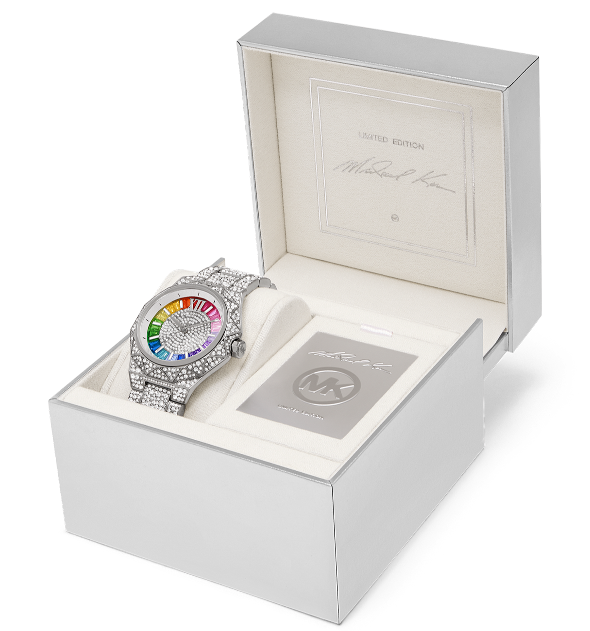 Michael Kors Raquel Three-Hand Crystals Silver Dial Silver Steel Strap Watch For Women - MK7365LE