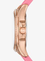 Michael Kors Mini Pilot Quartz Rose Gold Dial Pink Silicone Strap Watch For Women - MK7375 Buy Now By Michael Kors