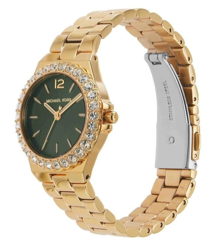 Michael Kors Lennox Quartz Green Dial Gold Steel Strap Watch For Women - MK7395 Buy Now By Michael Kors