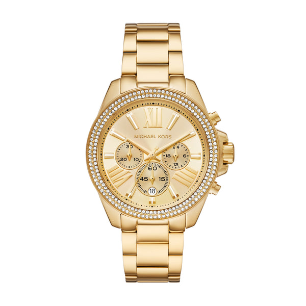 Michael Kors Wren Chronograph Gold Dial Gold Steel Strap Watch for Women - MK7428 Buy Now By Michael Kors