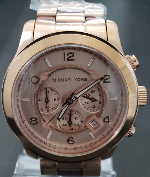 Michael Kors Runway Chronograph Rose Gold Dial Rose Gold Steel Strap Watch for Men - MK8096 Buy Now By Michael Kors