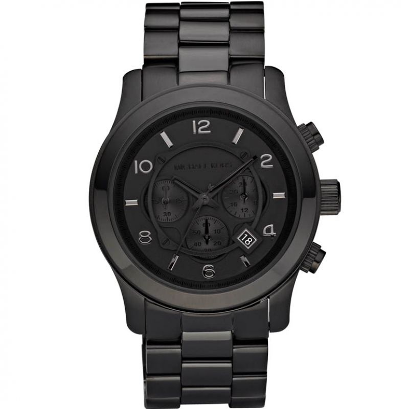 Michael Kors Runway Chronograph Black Dial Black Steel Strap Watch for Men - MK8157 Buy Now By Michael Kors