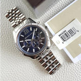 Michael Kors Lexington Chronograph Blue Dial Silver Steel Strap Watch for Men - MK8280 Buy Now By Michael Kors