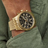 Michael Kors Lexington Chronograph Black Dial Gold Steel Strap Watch for Men - MK8286 Buy Now By Michael Kors