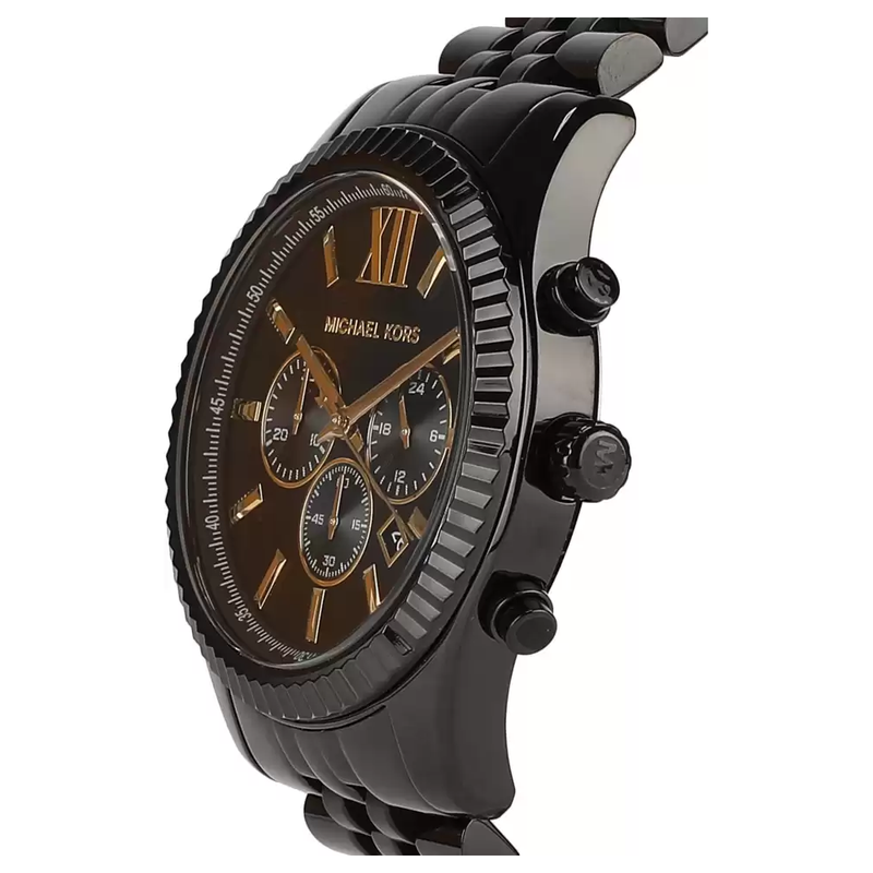Michael Kors Lexington Chronograph Black Dial Black Steel Strap Watch for Men - MK8603 Buy Now By Michael Kors