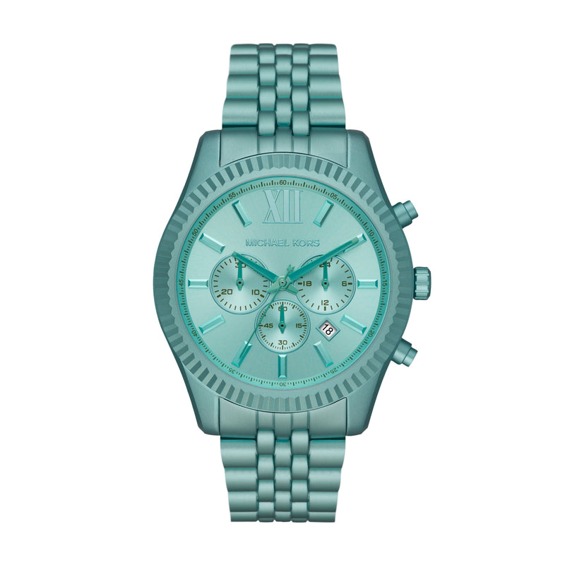 Michael Kors Lexington Chronograph Turquoise Dial Turquoise Steel Strap Watch For Men - MK8793 Buy Now By Michael Kors