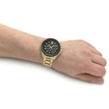 Michael Kors Brecken Chronograph Black Dial Gold Steel Strap Watch For Men - MK8848 Buy Now By Michael Kors