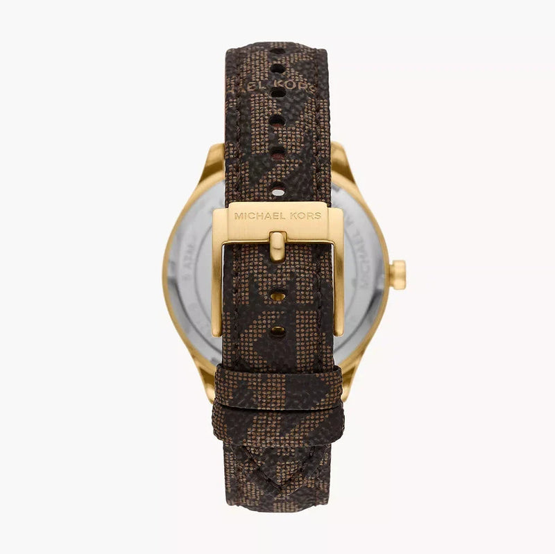 Michael Kors Benning Three Hand Gold Dial Brown Leather Strap Watch For Men - MK8931 Buy Now By Michael Kors