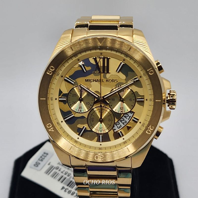 Michael Kors Brecken Chronograph Gold Dial Gold Steel Strap Watch For Men - MK8934 Buy Now By Michael Kors