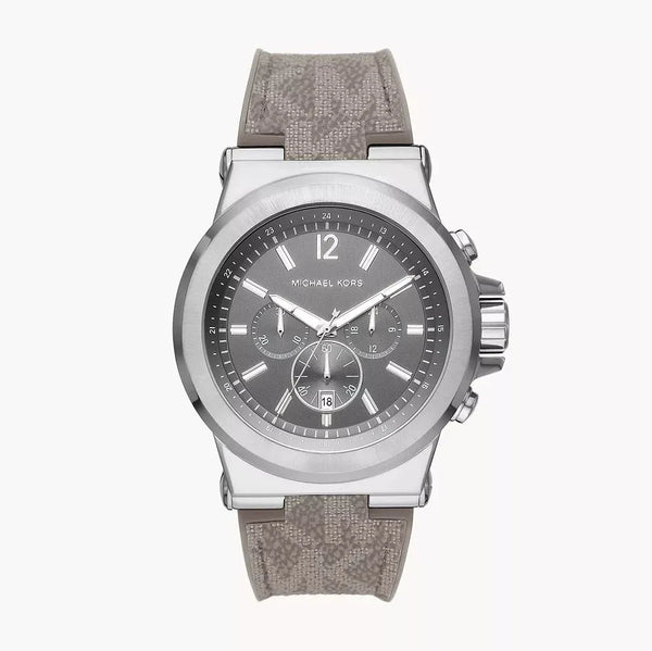Shop Michael Kors Dylan Chronograph Grey Dial Grey PVC Strap Watch For Men - MK8935 in USA